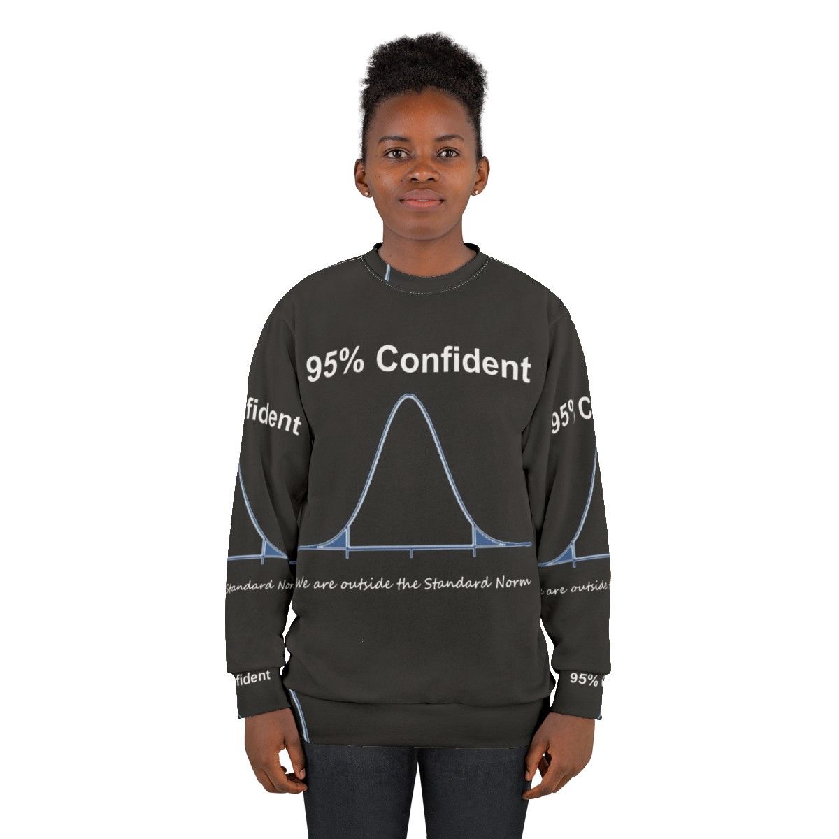 Confident Mathematician's Sweatshirt with Data and Mathematics Designs - women