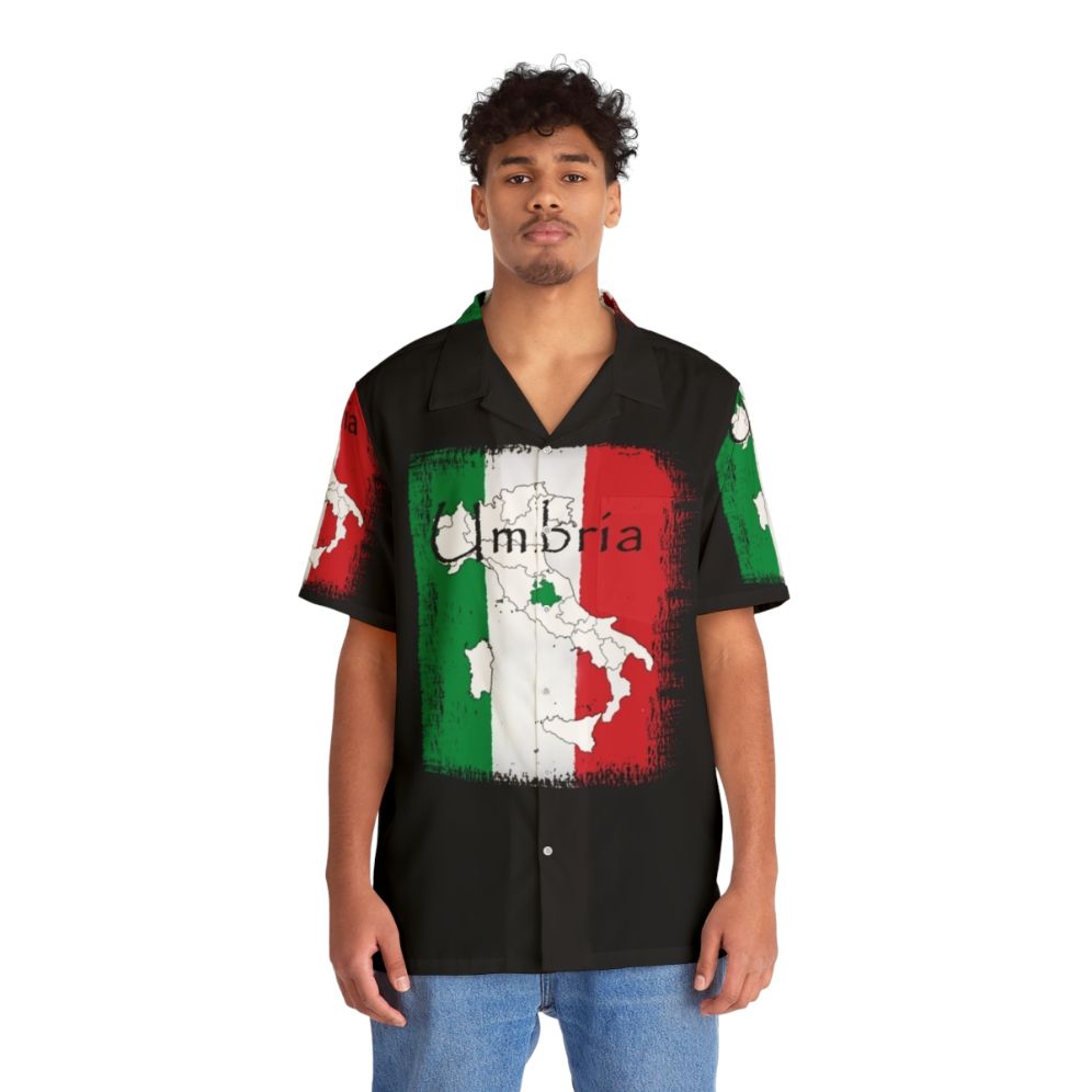 Umbria Pride Hawaiian Shirt with Italian Regional Patterns - People Front