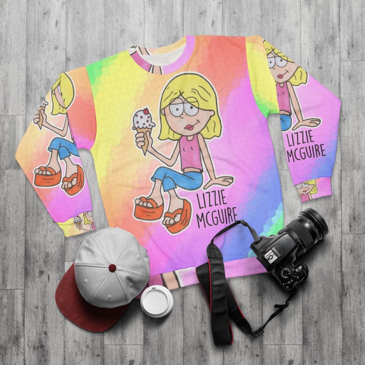 Lizzie McGuire Cartoon Graphic Sweatshirt - flat lay