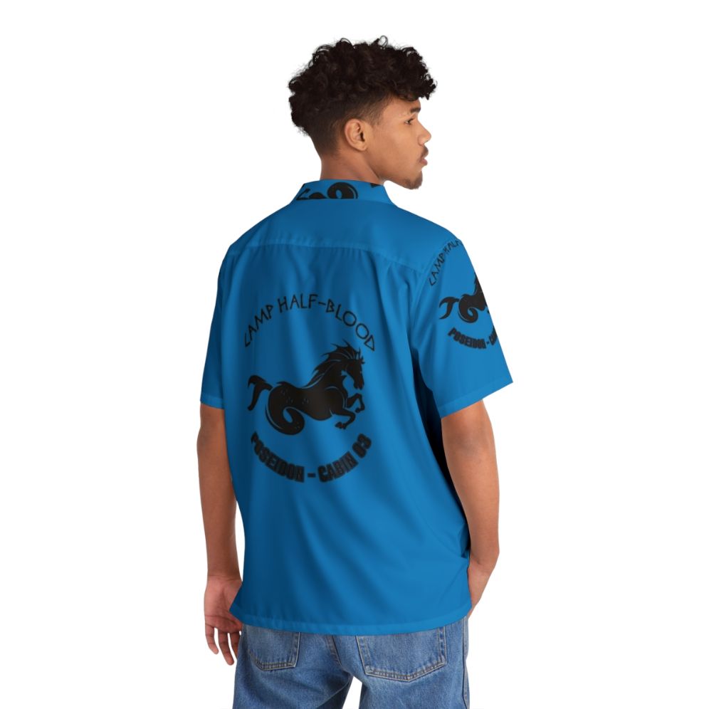 Poseidon inspired Hawaiian shirt with ocean and sea god design - People Back