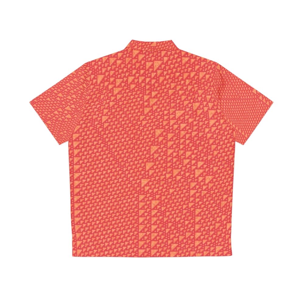 Rule 110 mathematical Hawaiian shirt with cellular automata design - Back