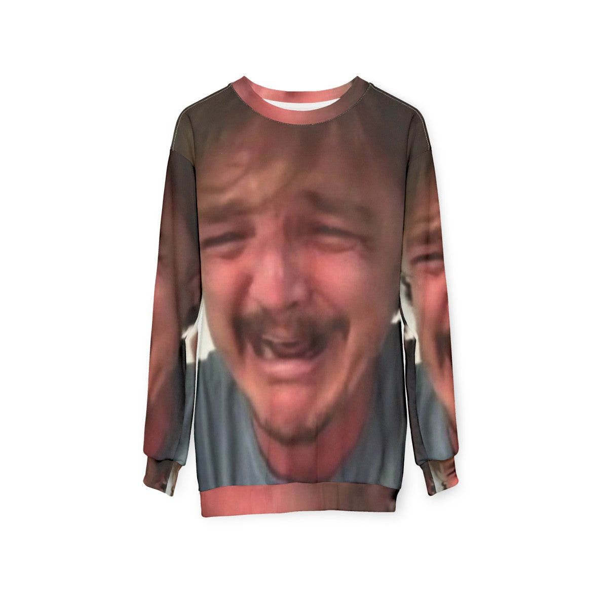 Pedro Pascal Crying Meme Sweatshirt - hanging