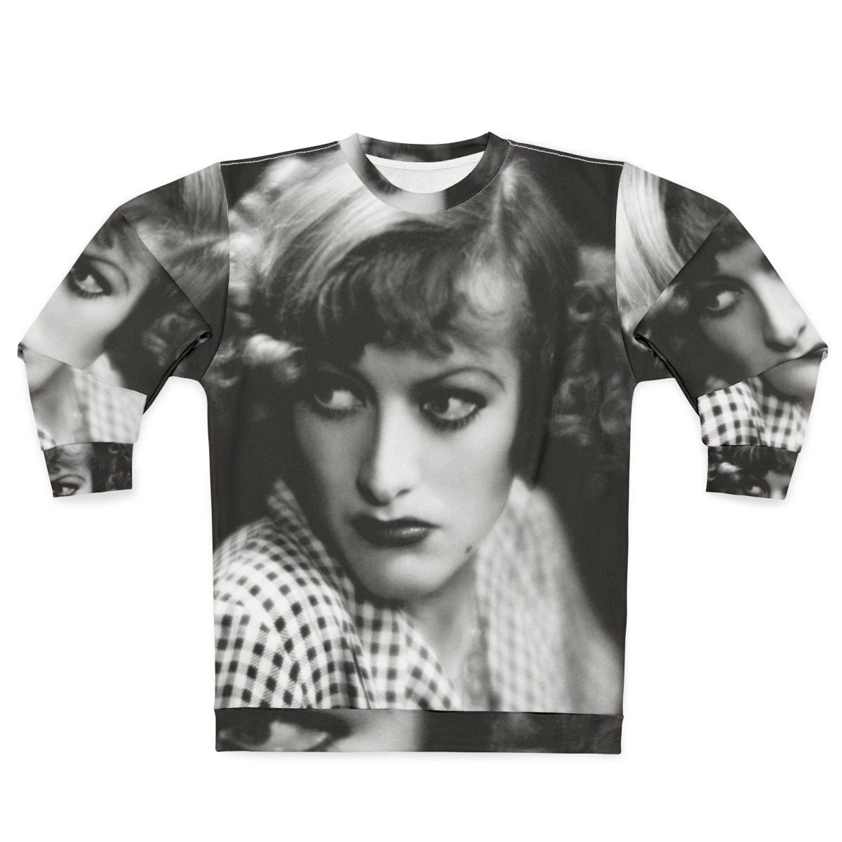 Vintage Joan Crawford Rain Sweatshirt with Retro Hollywood Actress Graphic