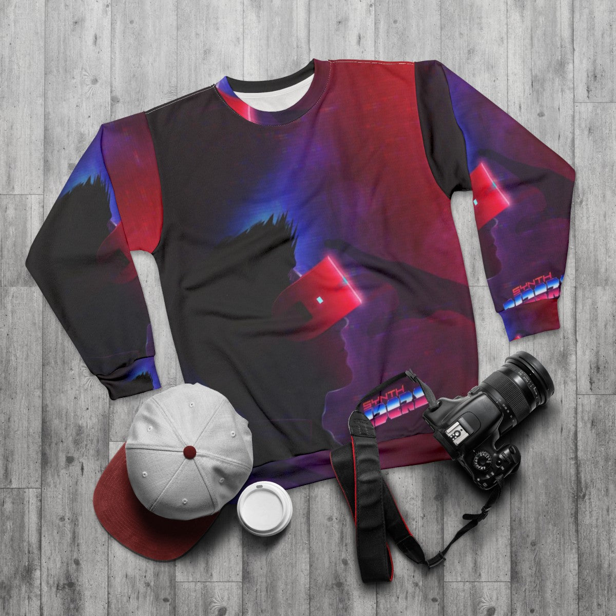 Synth Riders Virtual Reality Immersive Sweatshirt - flat lay