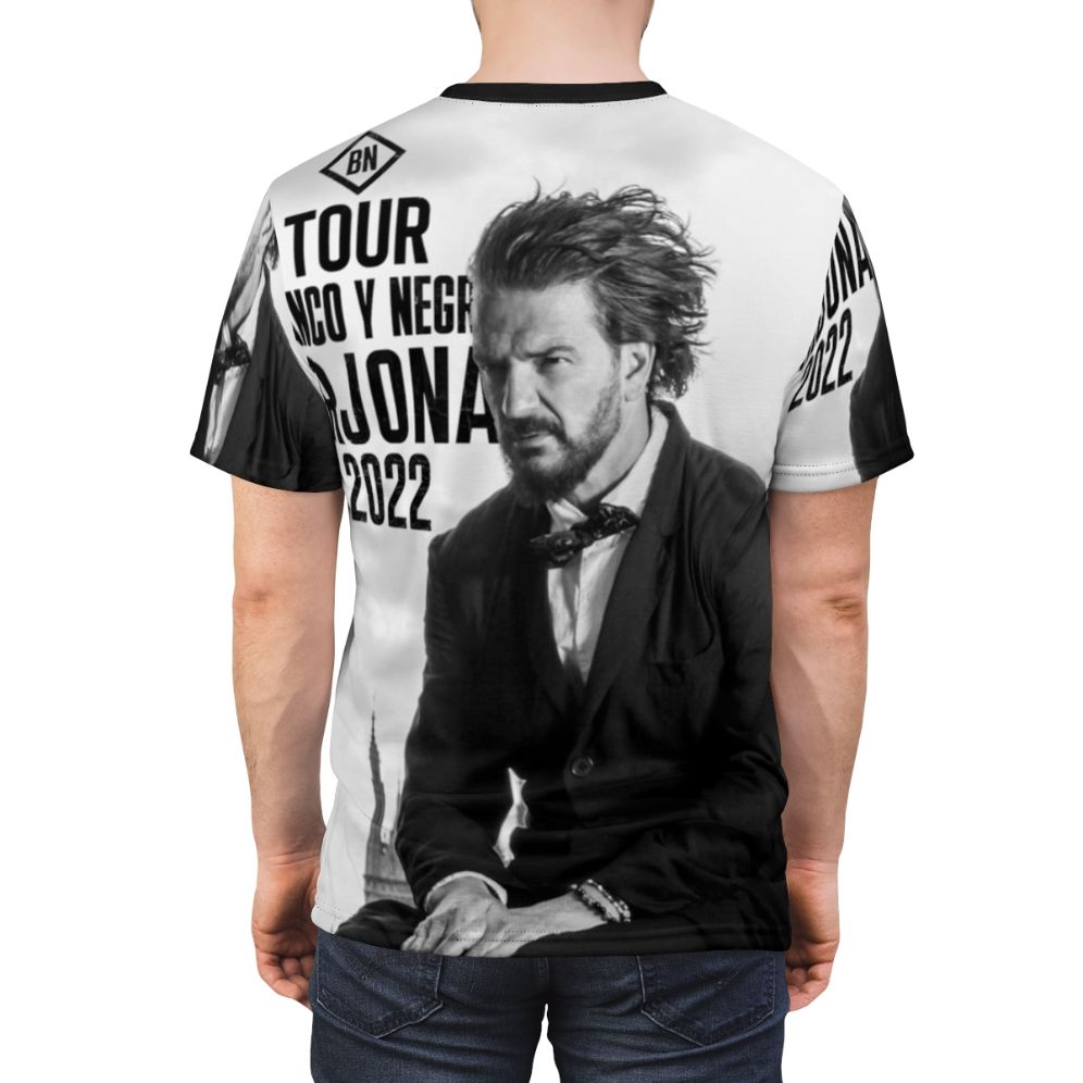 Stylish t-shirt design inspired by the Ricardo Arjona Blanco Y Negro Tour concert - men back