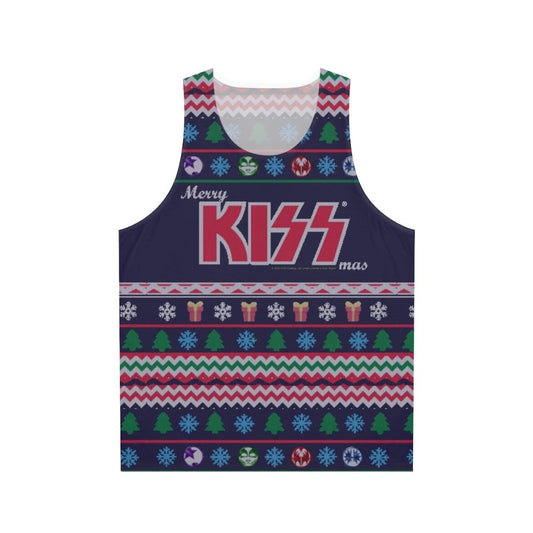 Unisex "Kiss The Band" Ugly Christmas Sweater Tank Top