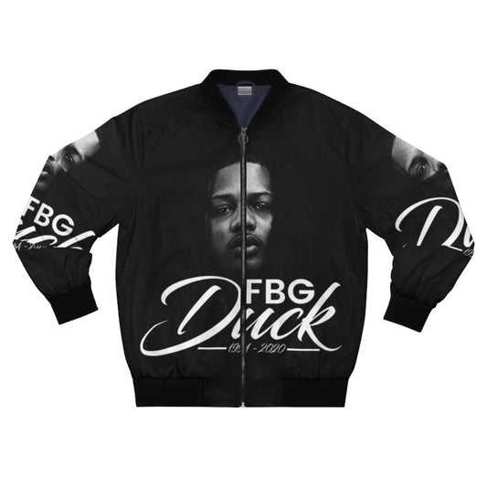 RIP FGB Duck Bomber Jacket - Streetwear Memorial Tribute with Focus Keyword