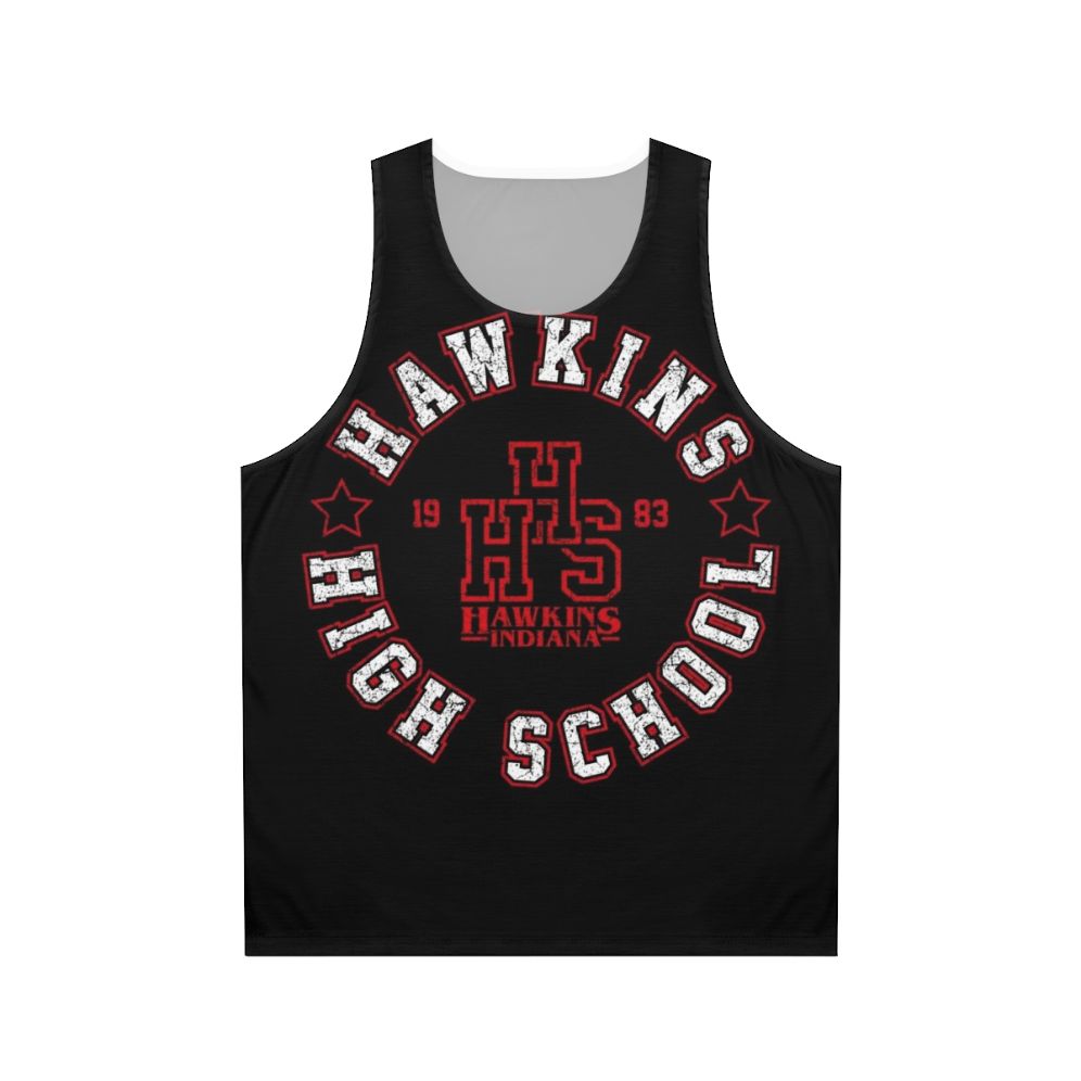 Retro unisex tank top with Hawkins High School and Stranger Things inspired design