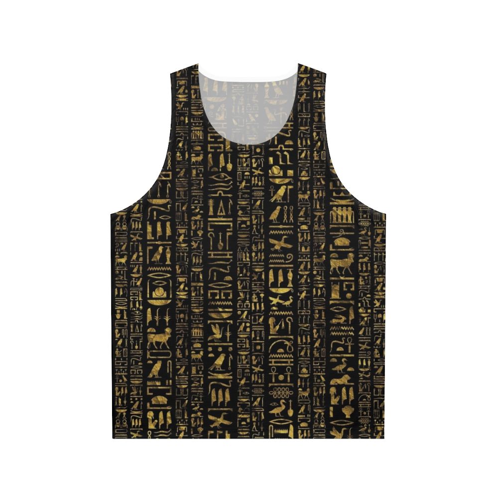 Vintage hieroglyphic unisex tank top with ancient Egyptian design