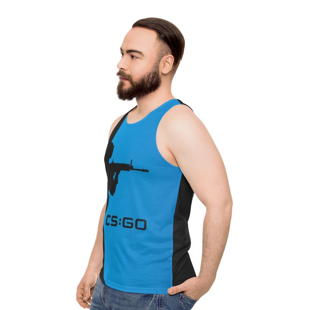 Counter Strike Silhouette Unisex Gaming Tank Top - men side