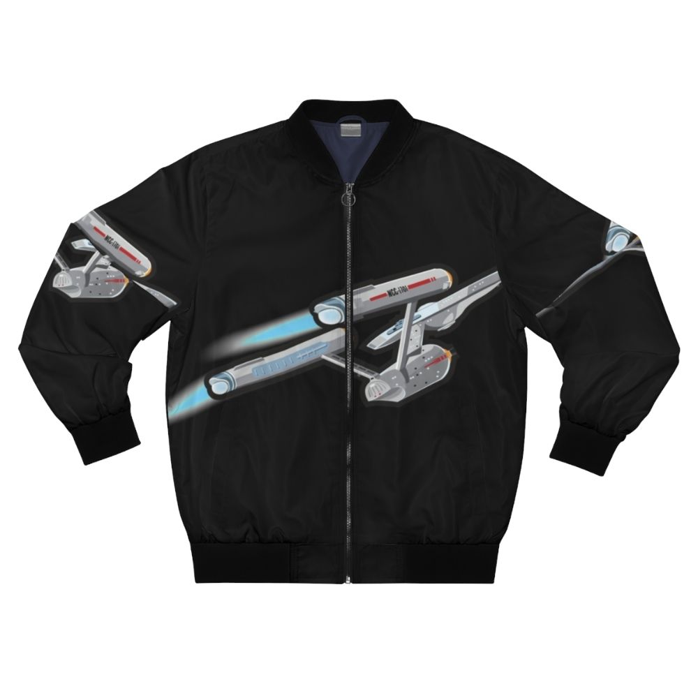 Star Trek Enterprise Classic Bomber Jacket with Captain Kirk and Spock