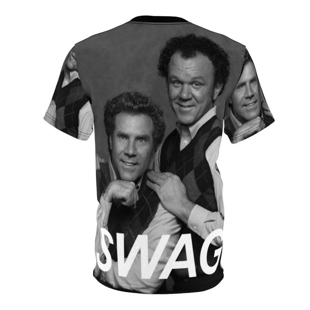 Humorous portrait graphic t-shirt inspired by the classic comedy film Step Brothers - Back