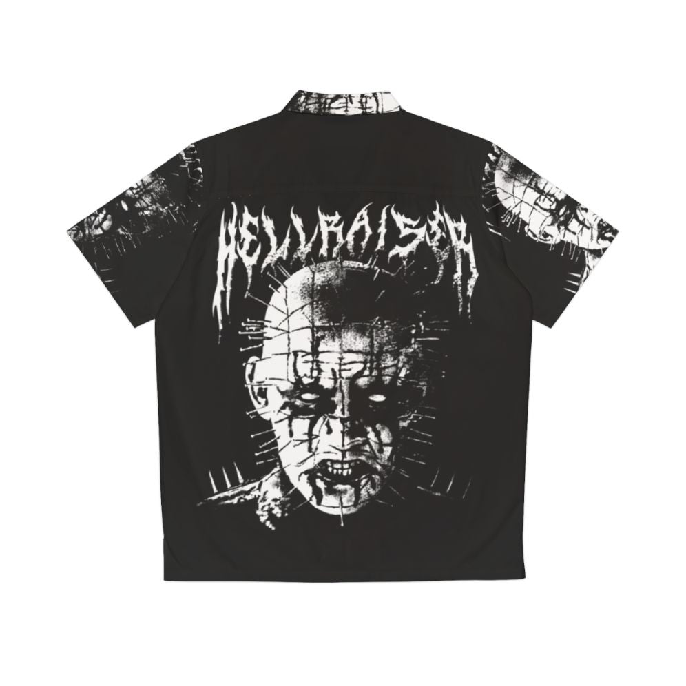 Black metal Hawaiian shirt with Pinhead from Hellraiser - Back