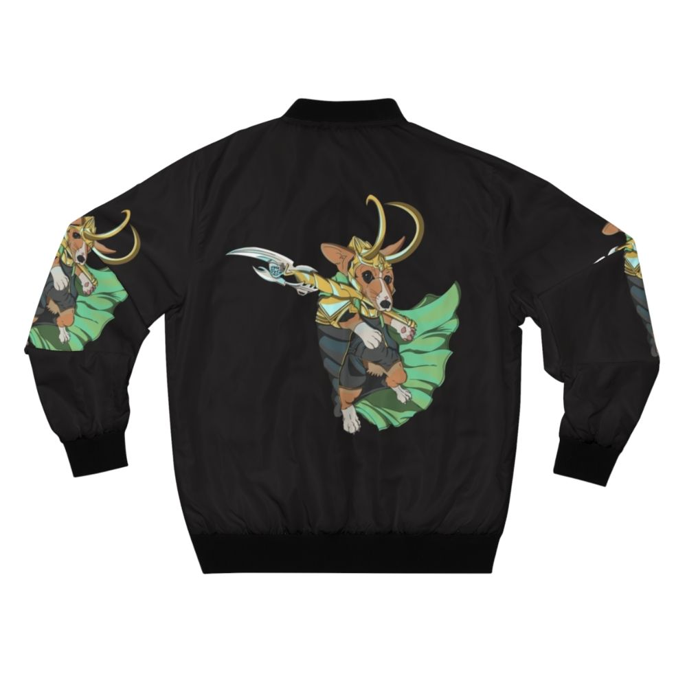 Bomber jacket with a Loki corgi of Asgard print - Back