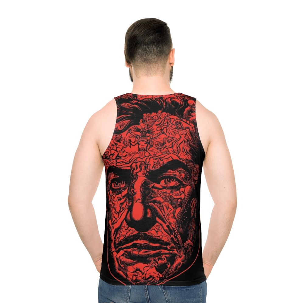 Minimalist Red Death Unisex Tank Top - men back