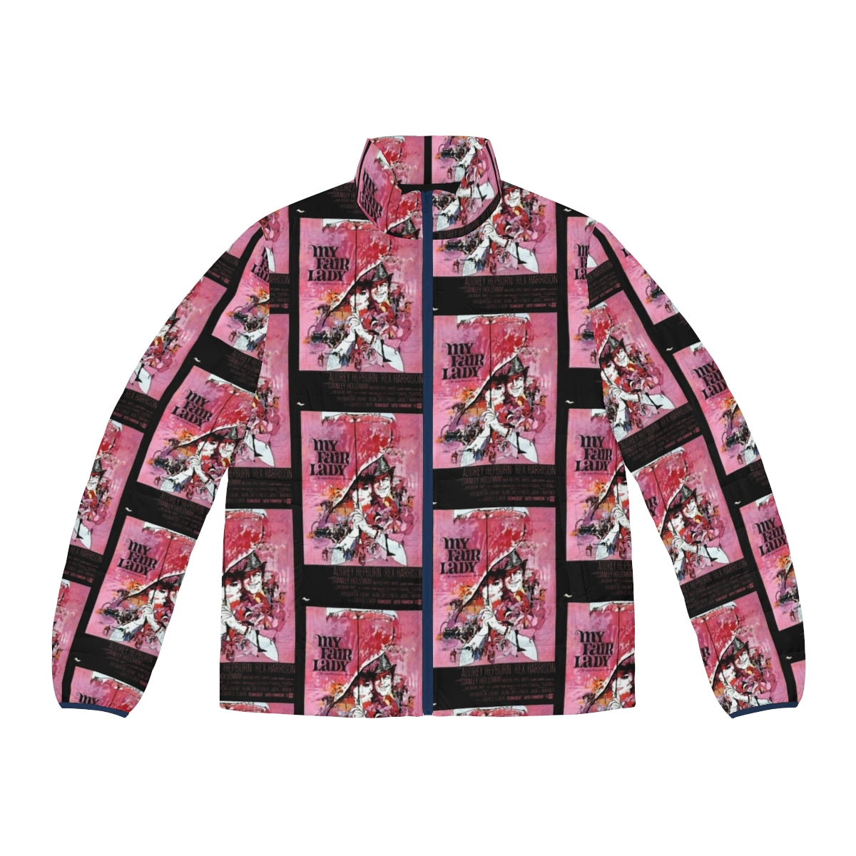 Puffer jacket with "My Fair Lady" movie poster design