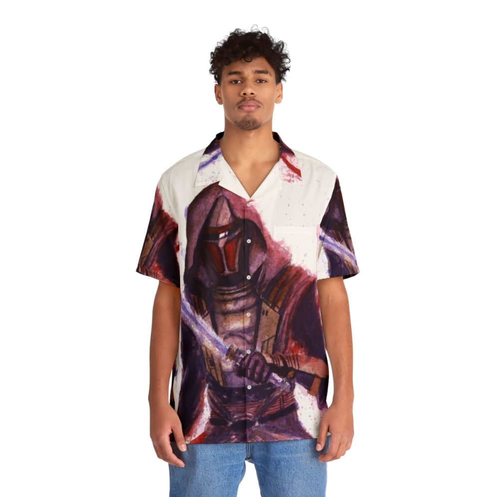 Star Wars Hawaiian Shirt with Watercolor Revan Design - People Front