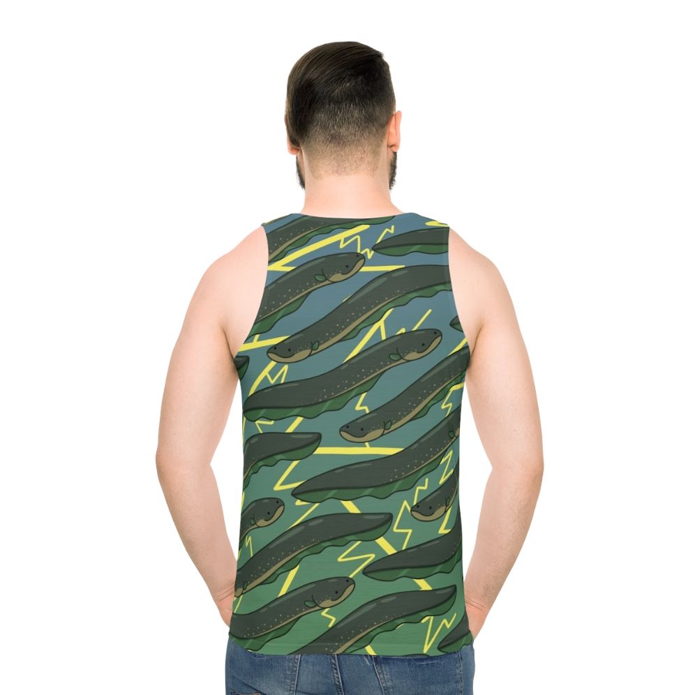 Electric Eel Pattern Unisex Tank Top - men back