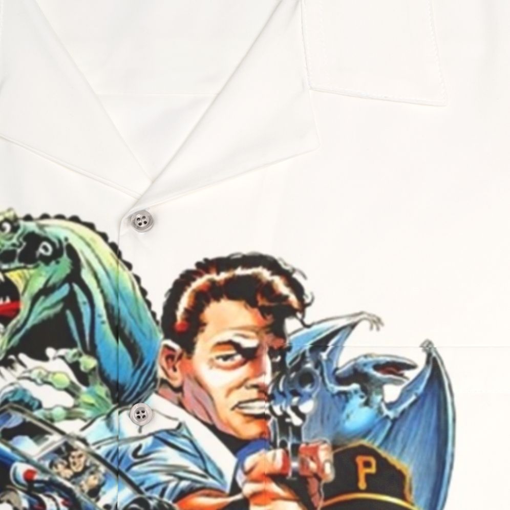 Cadillacs And Dinosaurs Inspired Hawaiian Shirt - Detail