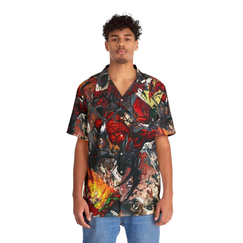 Carnage Comic Book Collage Hawaiian Shirt - People Front