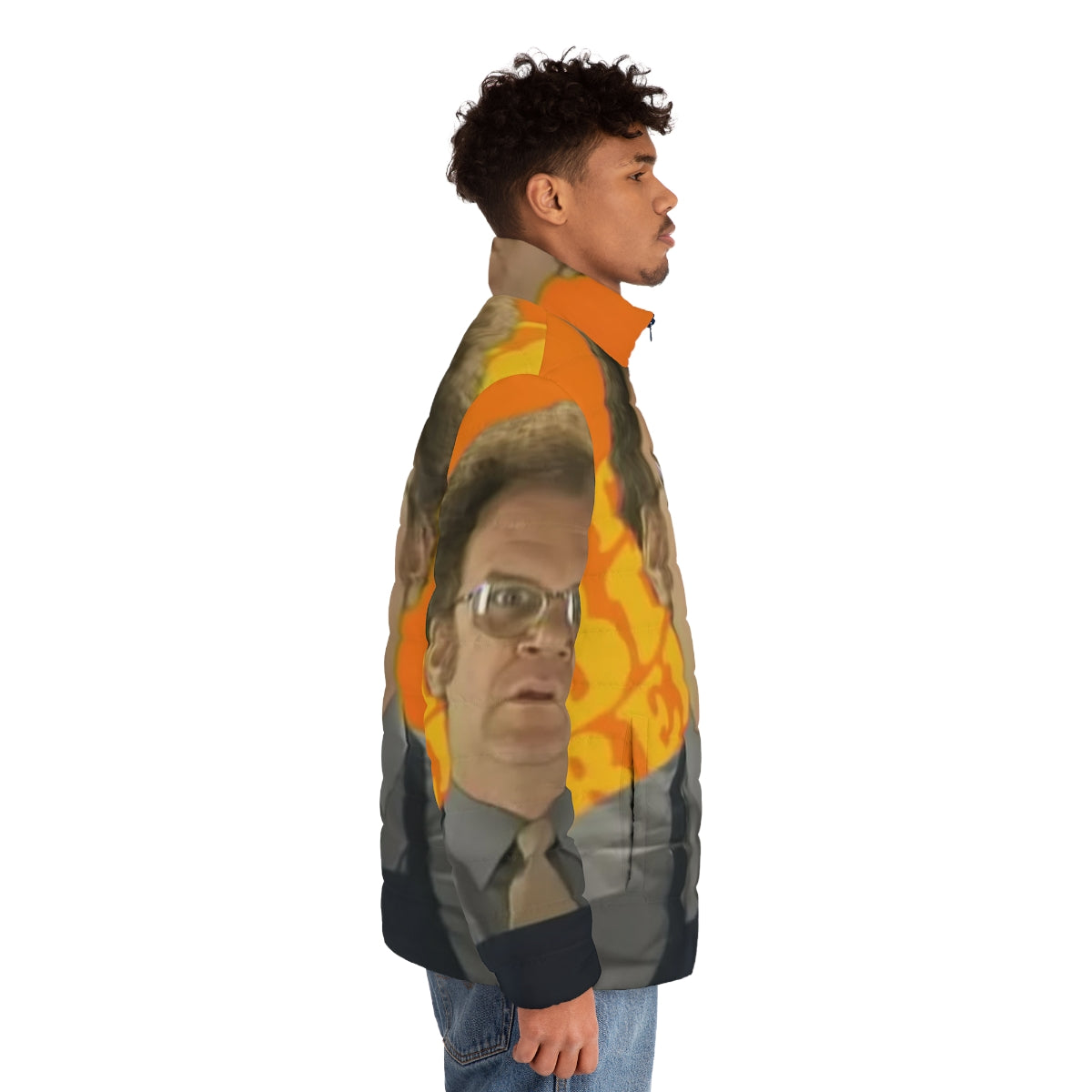 Dr Steve Brule Puffer Jacket - Humorous Outerwear Inspired by the TV Show Check It Out - men side right