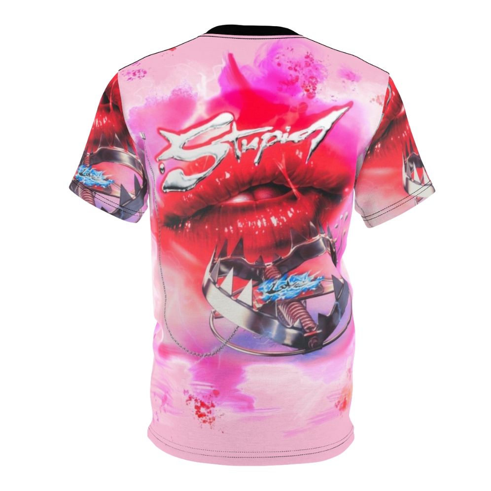 Chromatica-inspired AOP T-shirt featuring Lady Gaga's "Stupid Love" design - Back