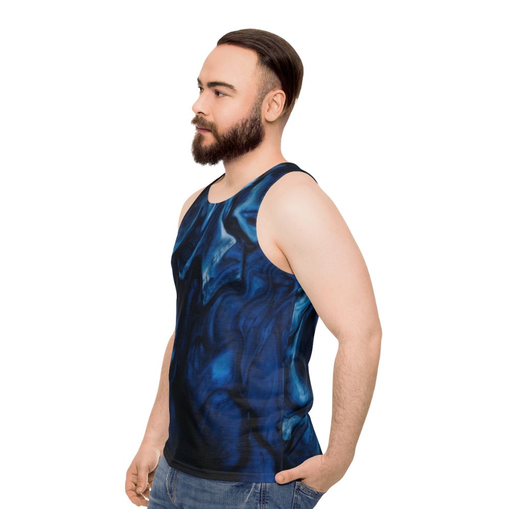 Abstract unisex tank top with nature-inspired design - men side