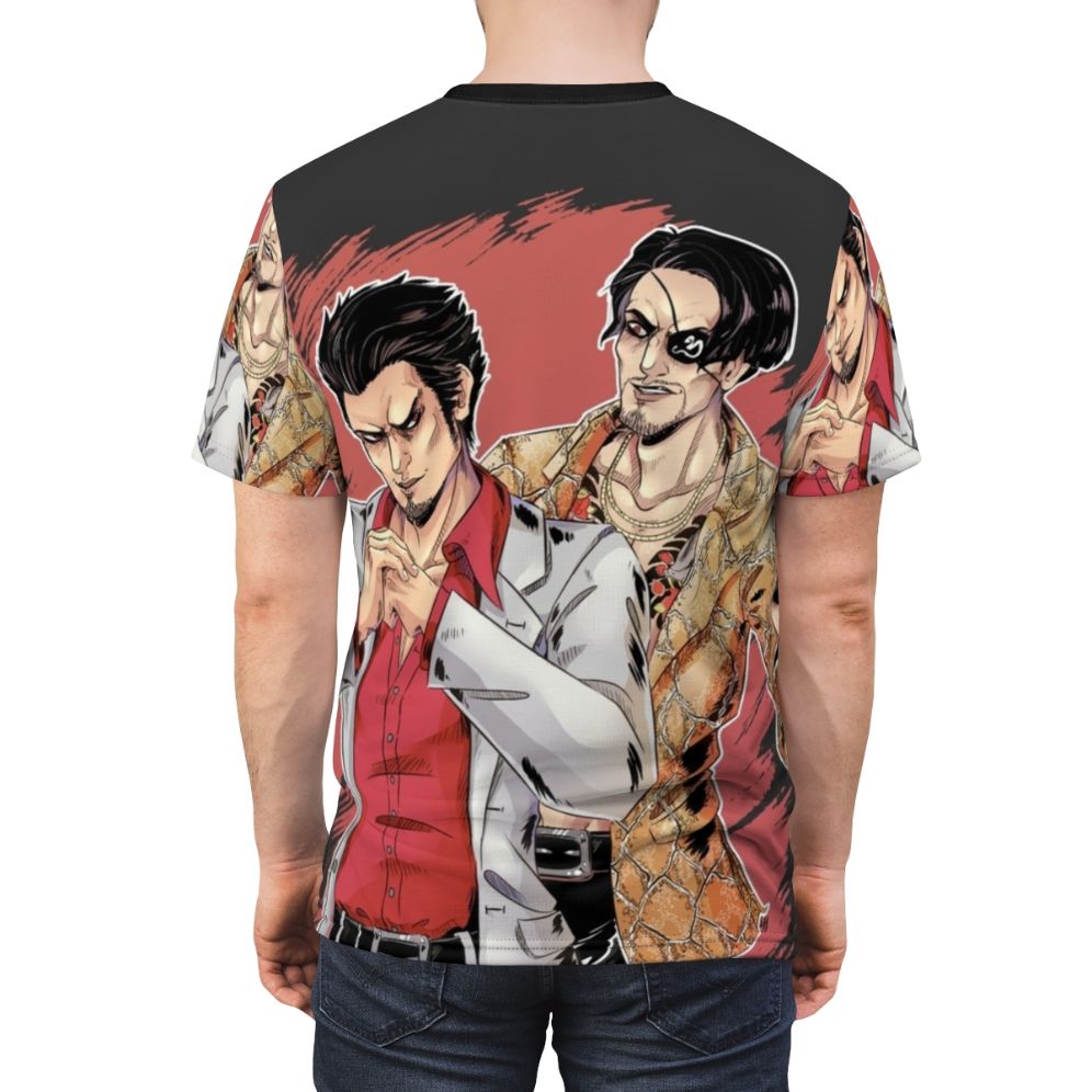 Majima Goro inspired AOP t-shirt with Yakuza game references - men back