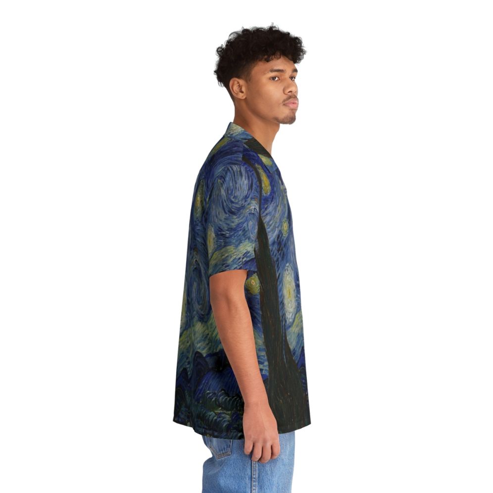 A Hawaiian shirt featuring the iconic painting "The Starry Night" by Vincent Van Gogh - People Pight