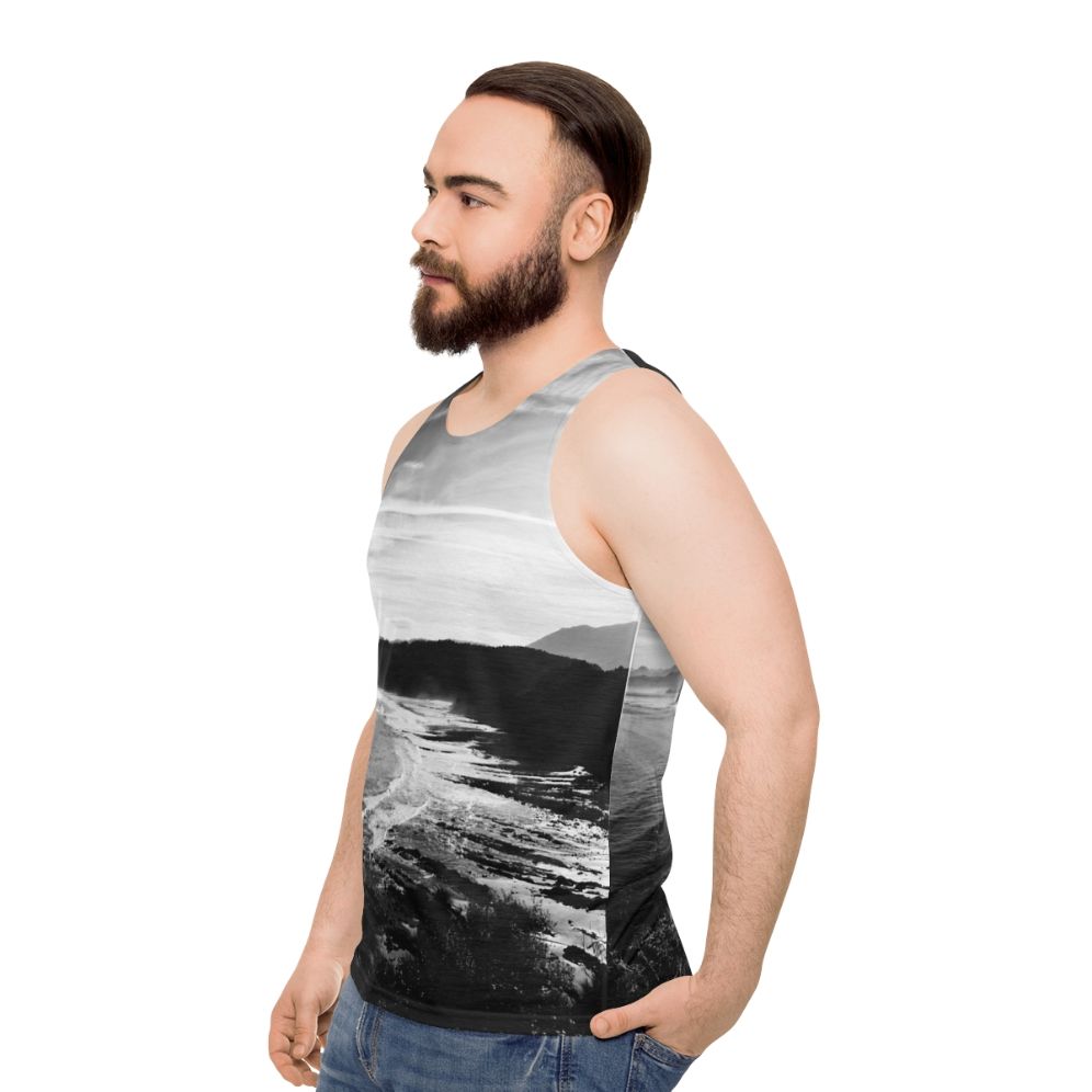 Asturias unisex tank top with landscape design - men side