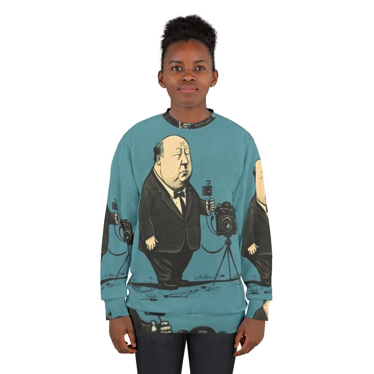 Classic Alfred Hitchcock Illustration Sweatshirt - women