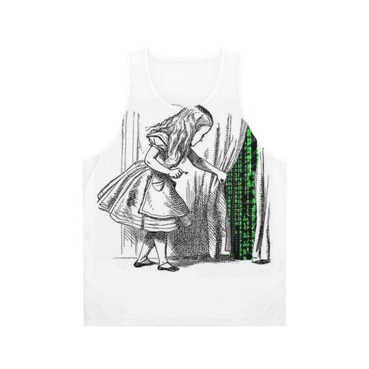 Matrix inspired unisex tank top with Alice in Matrix design