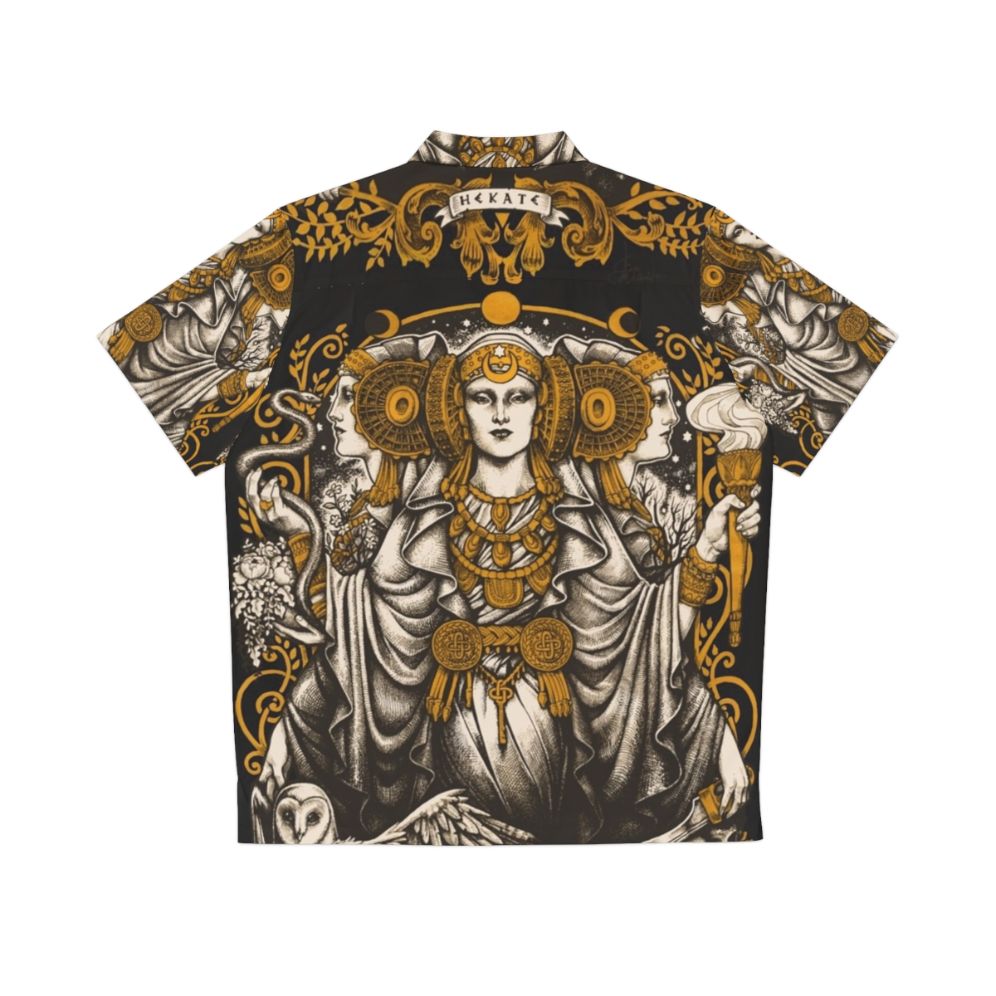 Iberian Hecate Hawaiian Shirt featuring hecate goddess and medusa art - Back