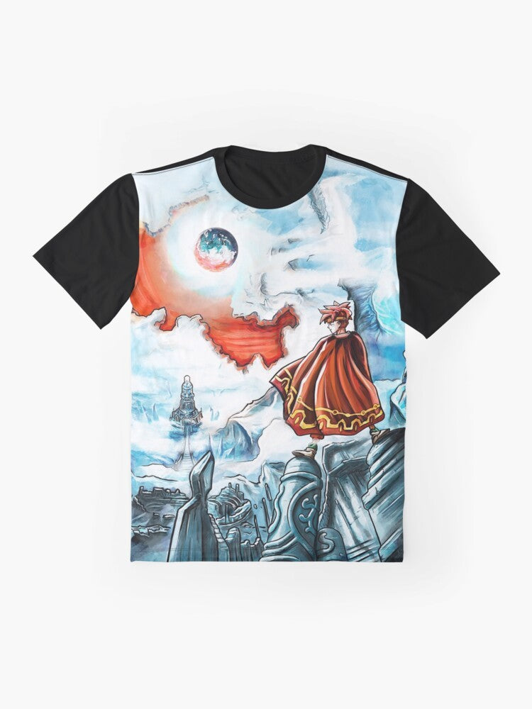 Terranigma SNES RPG retro gaming graphic t-shirt design - Flat lay