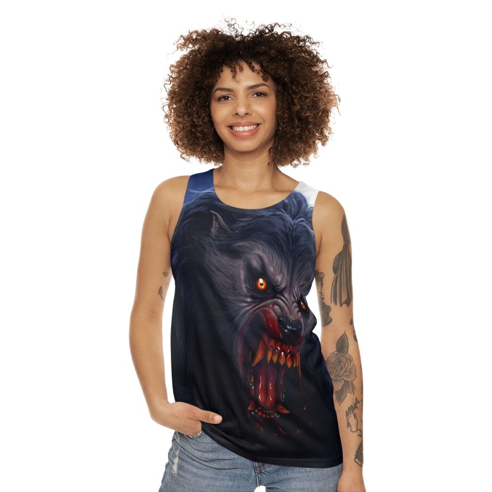 Unisex Werewolf Horror Classic Movie Tank Top - women