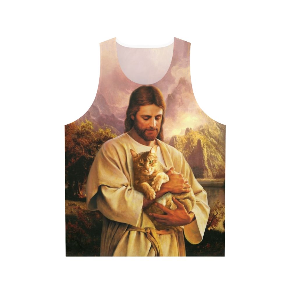 Hilarious Christian Cat Unisex Tank Top