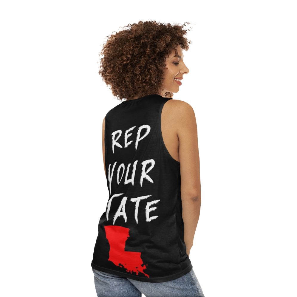 Unisex Louisiana State Pride Tank Top - women back