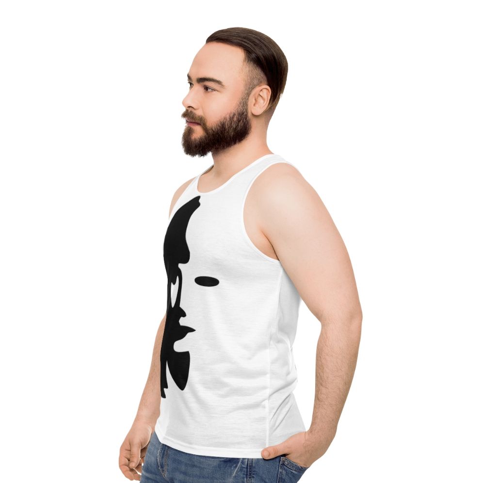 Optical illusion saxophone player unisex tank top - men side