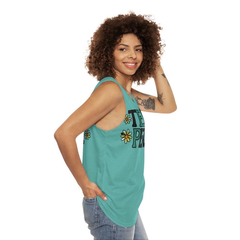 Unisex "Teach Peace" Tank Top - women side