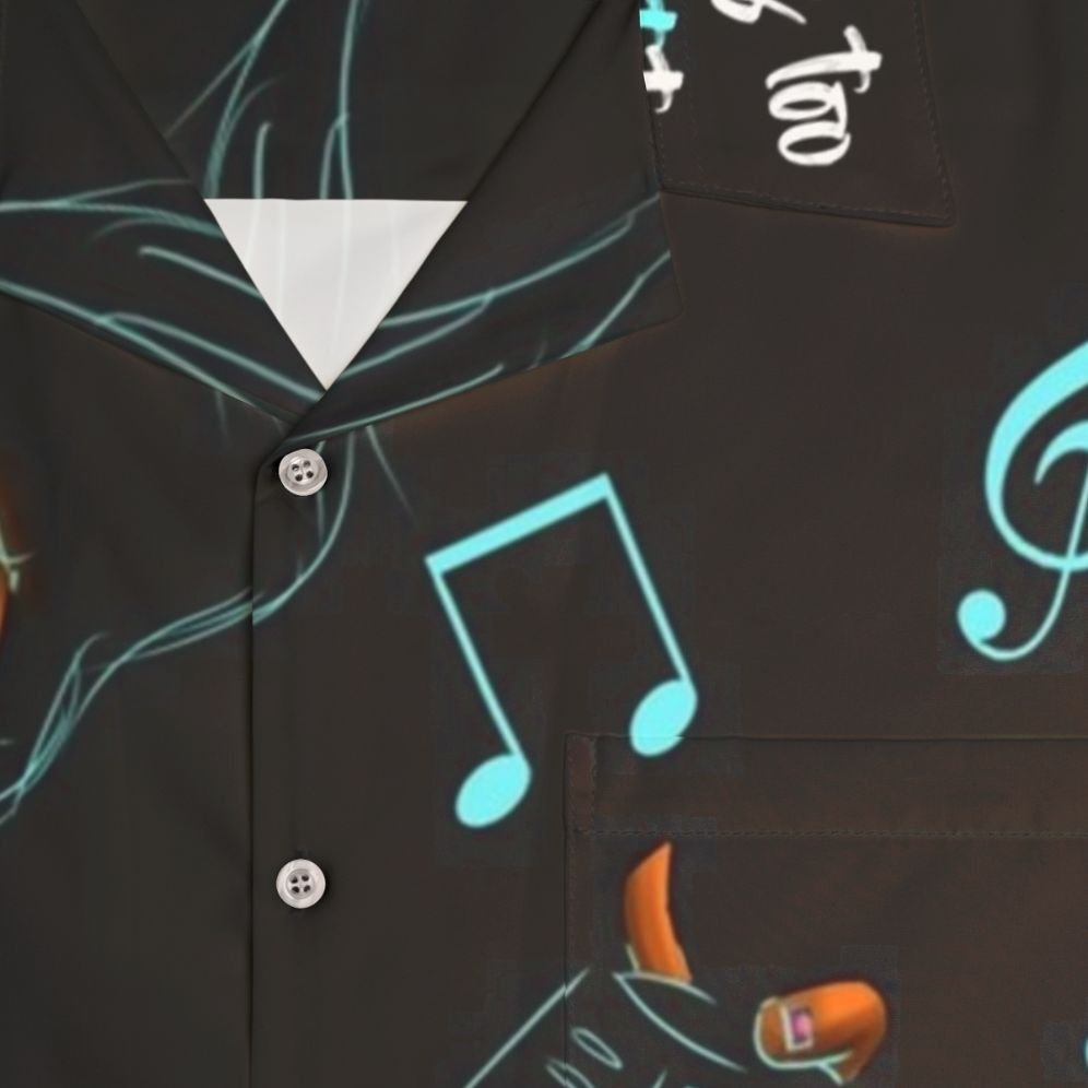 Embrace Your Dreams Hawaiian Shirt with Inspirational Music Quotes - Detail