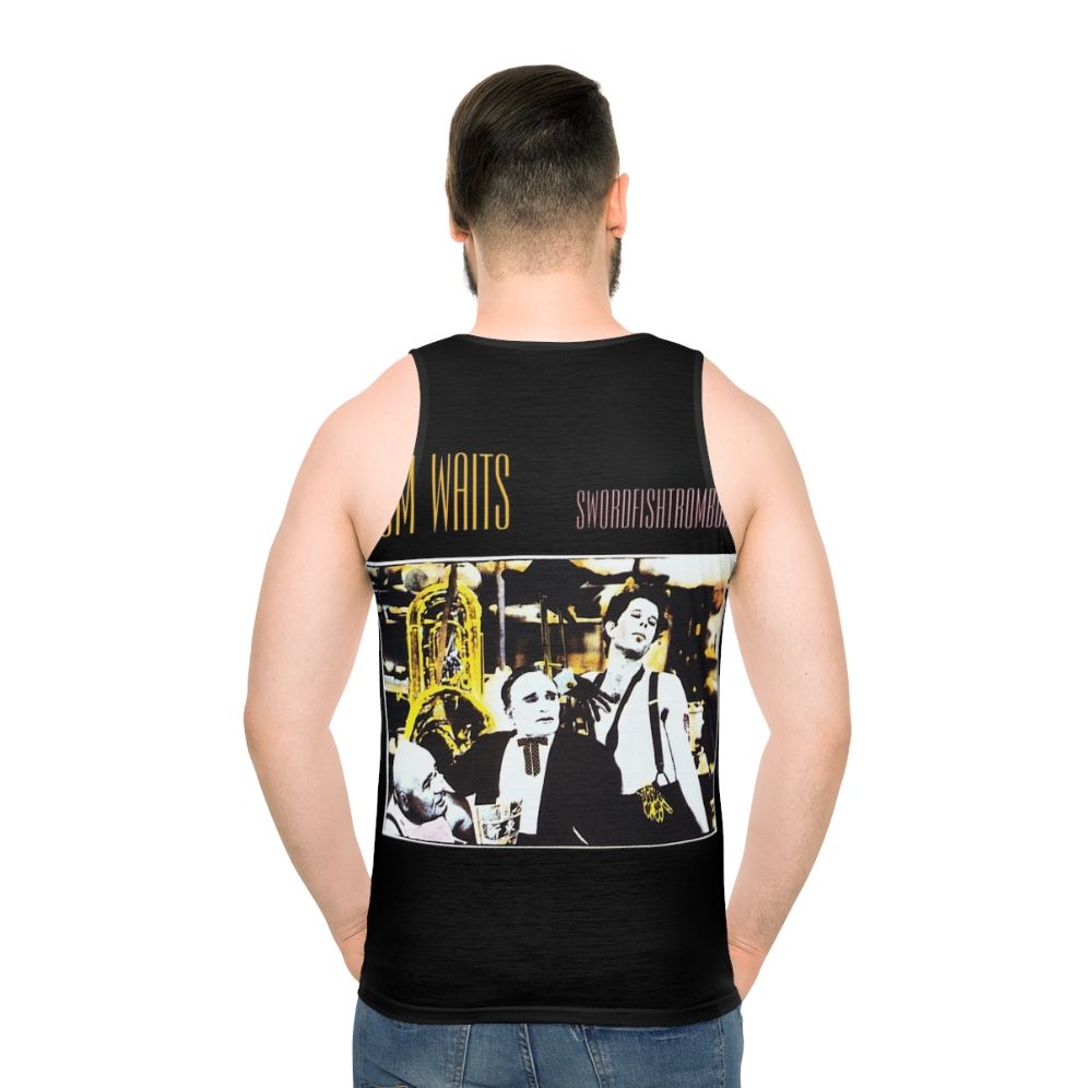 Swordfishtrombones unisex tank top with tom waits album artwork - men back