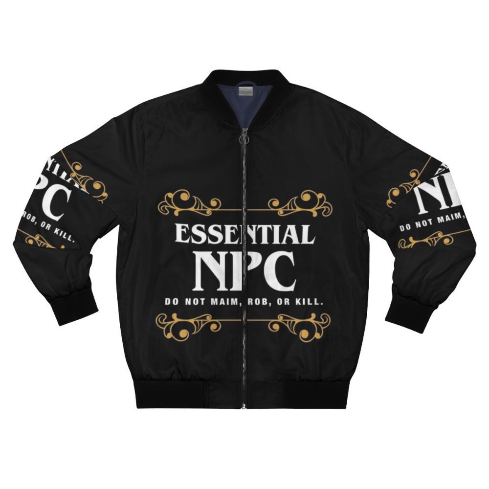 Dungeons & Dragons NPC Gaming Bomber Jacket with dungeon, dragon, and roleplaying game elements