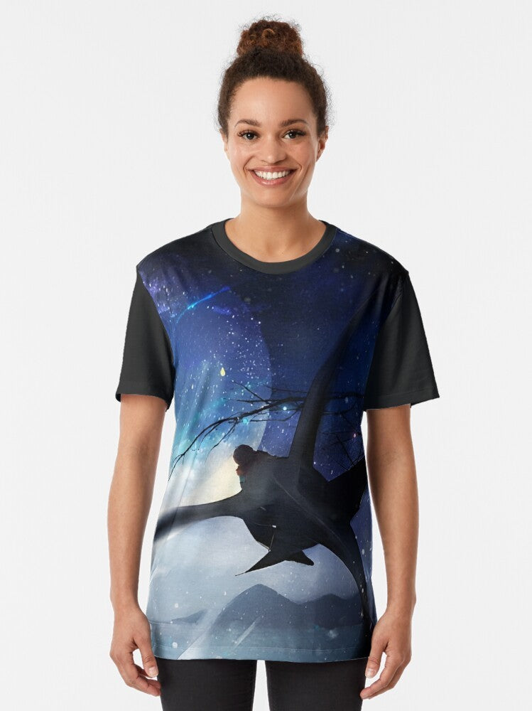 How to Train Your Dragon Night Fury Graphic T-Shirt with a beautiful night view design - Women