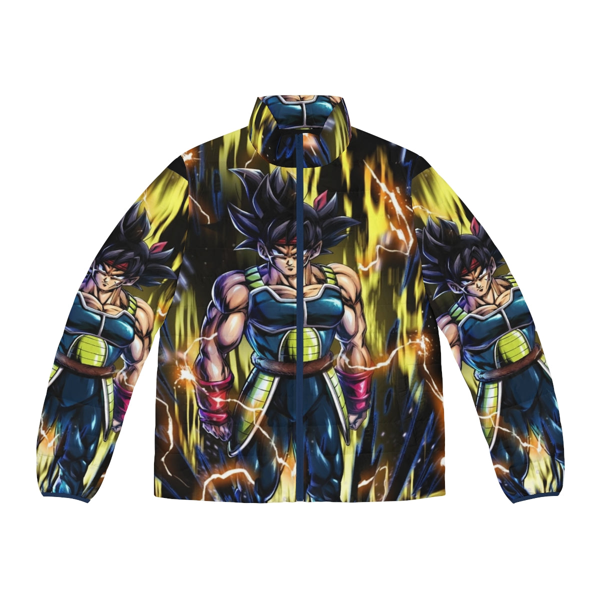 Bardock Dragonball Puffer Jacket with Sayan and Goku Inspired Designs