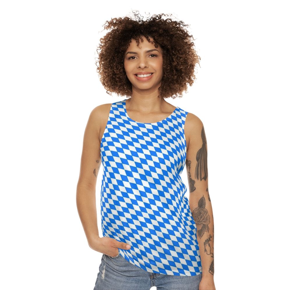 Bavarian diamond pattern unisex tank top - women