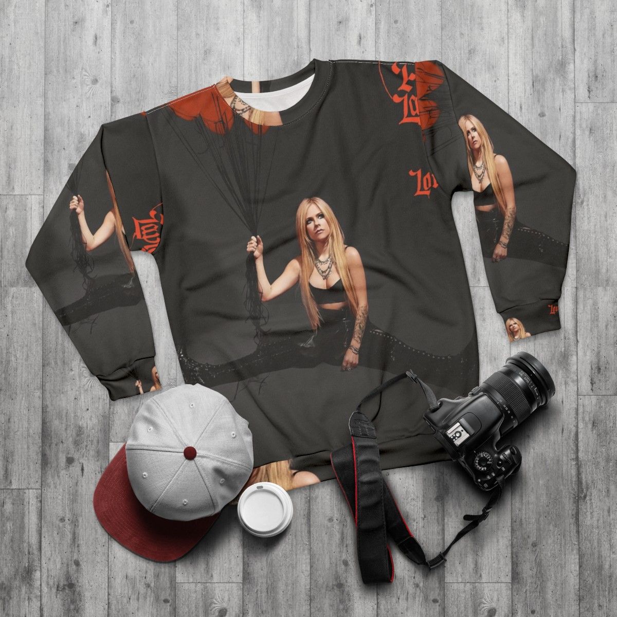 Avril Lavigne "Love Sux" Deluxe Sweatshirt - flat lay