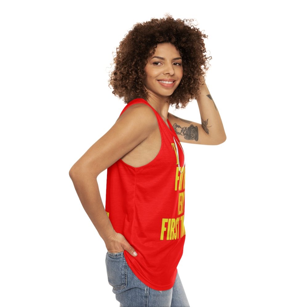 Unisex music inspired tank top - women side