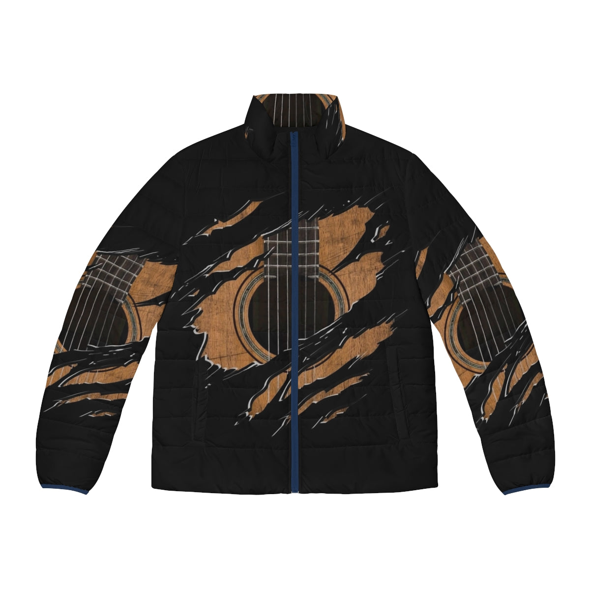 Rip Guitar Version 1 Puffer Jacket featuring a guitar graphic design