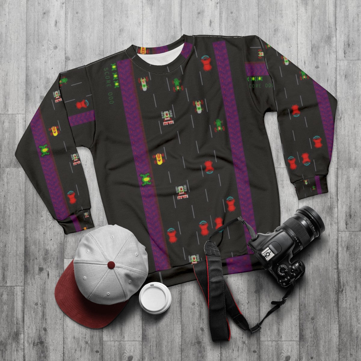 Retro Frogger Sweatshirt - flat lay