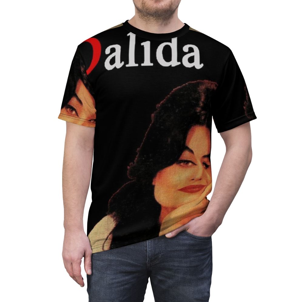 Dalida Inspired AOP T-shirt Featuring Iconic Music Artwork - men front